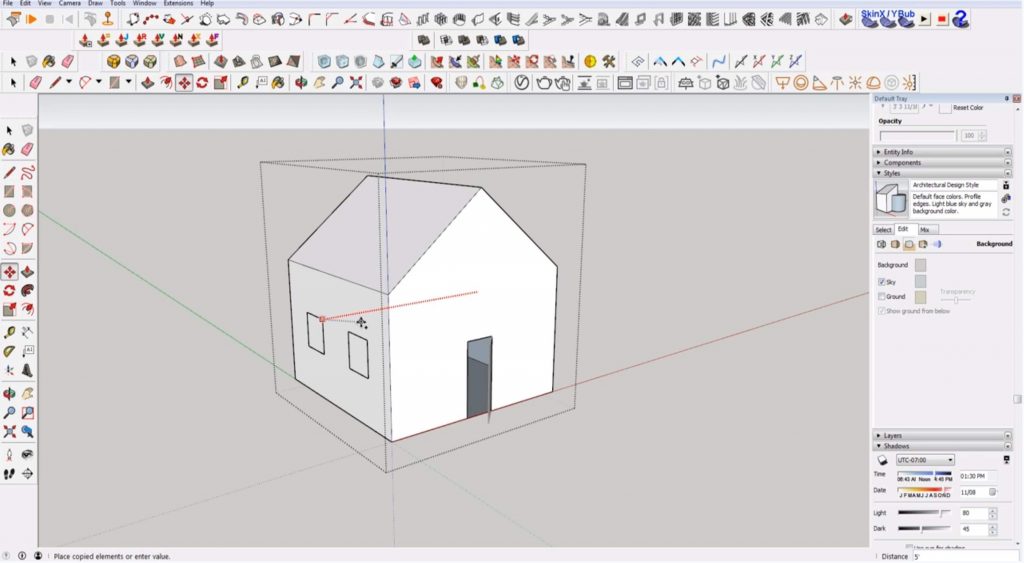 Sketchup for beginners: copy windows