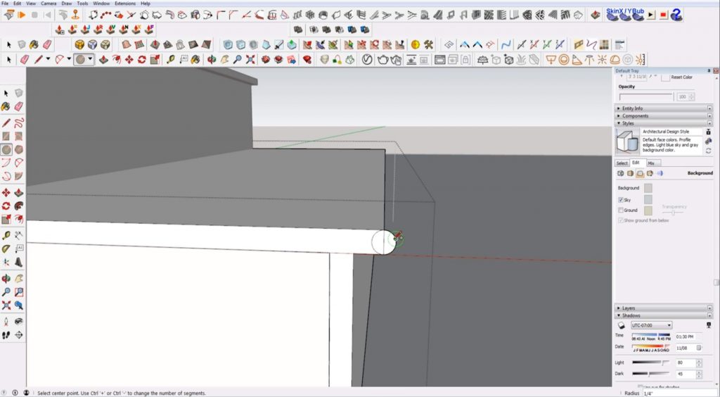 add nosing to stairs in Sketchup