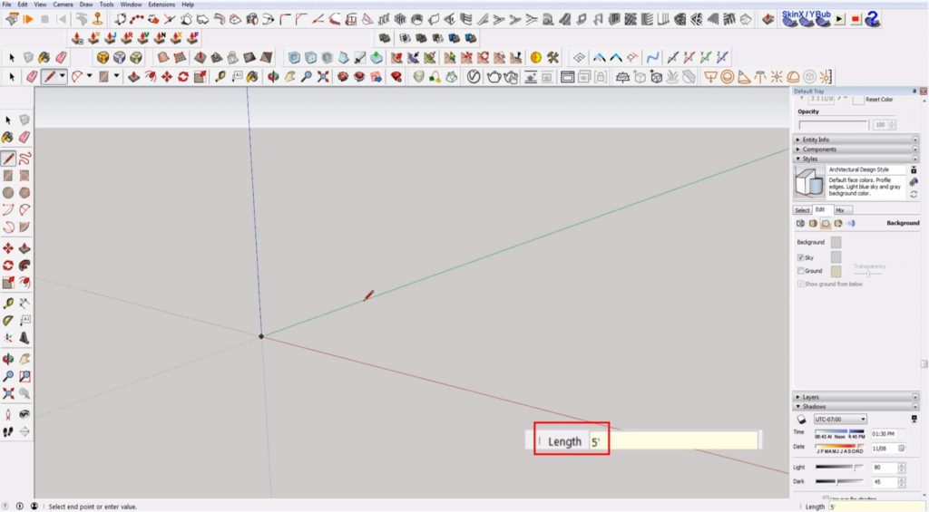 Sketchup for beginners: drawing a line