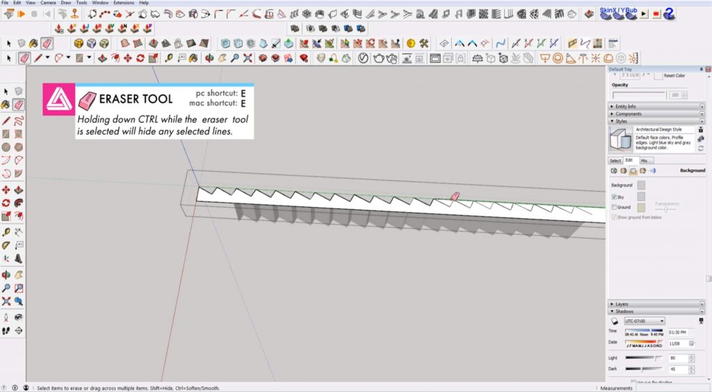 erase stringer space on stairs in Sketchup