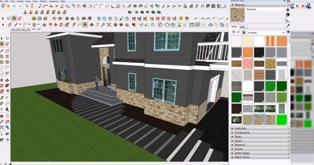 select materials in Sketchup