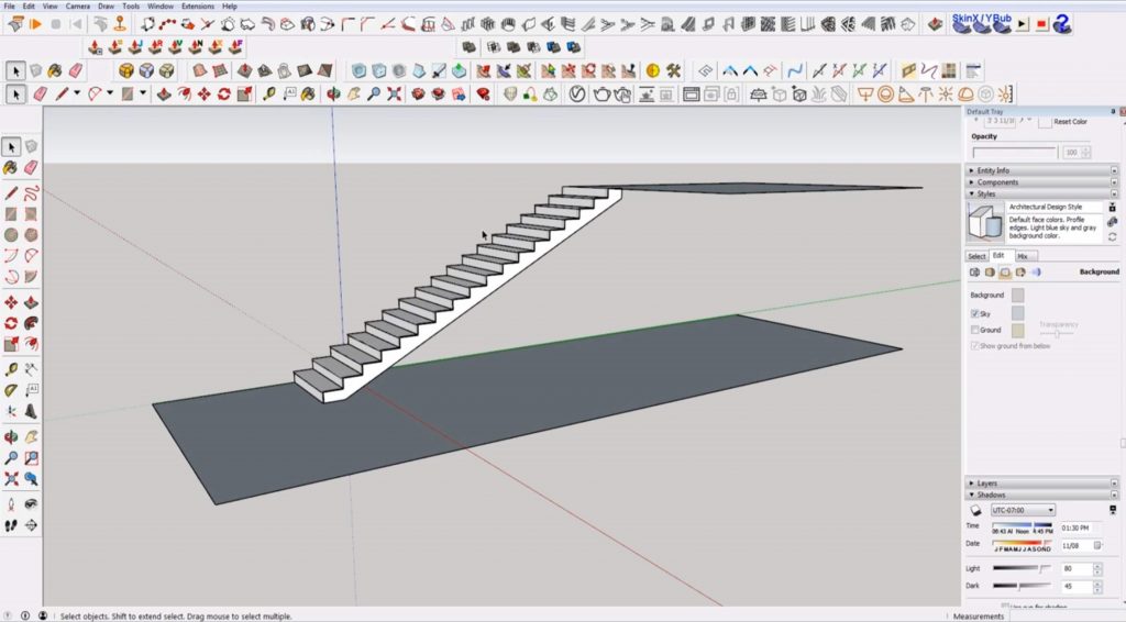 final stairs in Sketchup