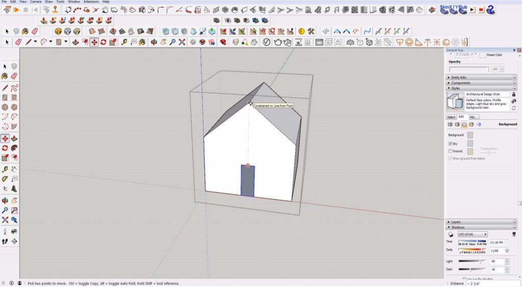 Sketchup for beginners: align door