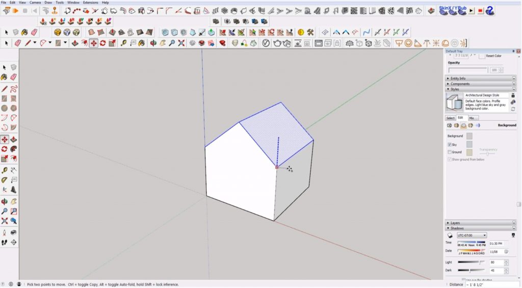 Sketchup for Beginners: change house height