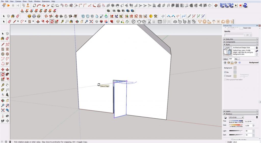 Sketchup for beginners: rotate door