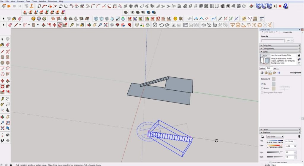 rotate stairs in Sketchup