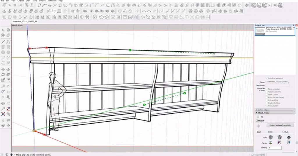 align perspective of IKEA furniture in Sketchup