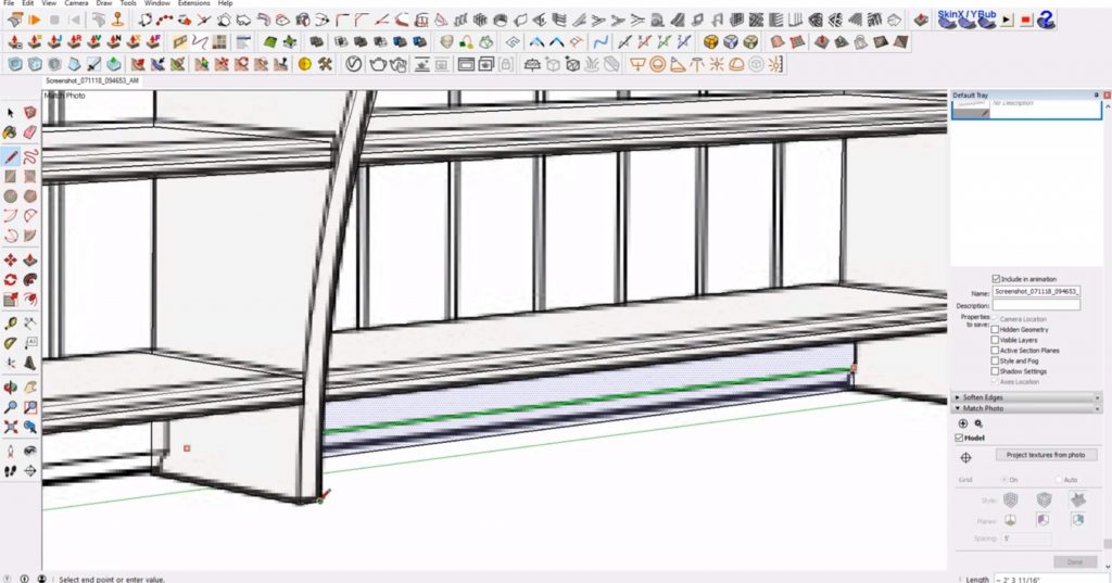 push back edge of IKEA furniture in Sketchup