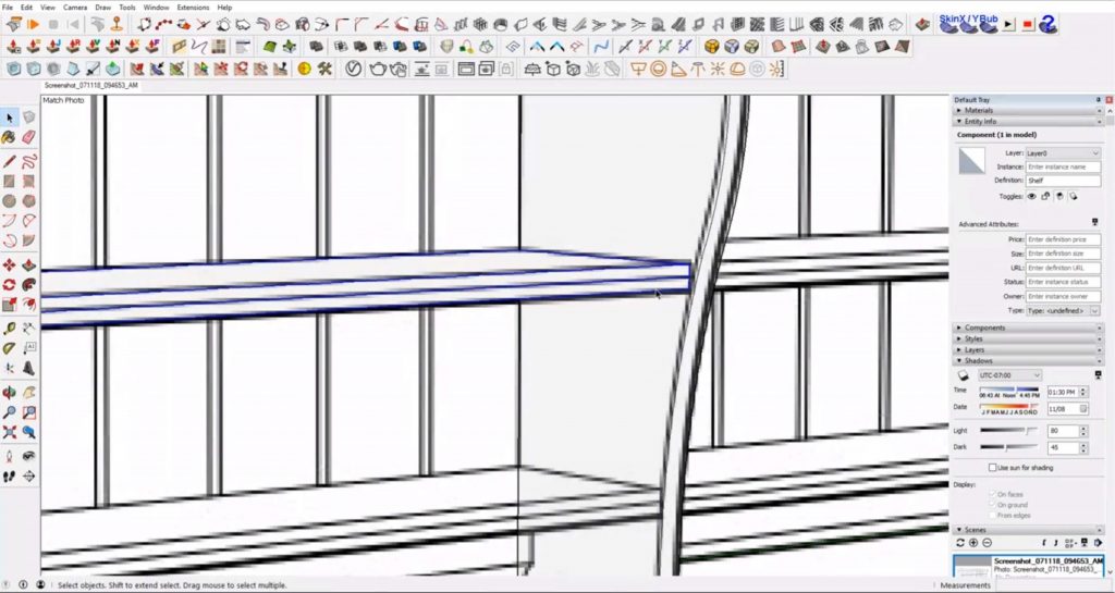 trace top shelf of IKEA furniture in Sketchup
