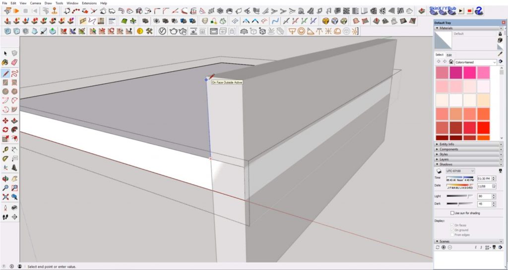 draw vertical line to divide ghosting lines