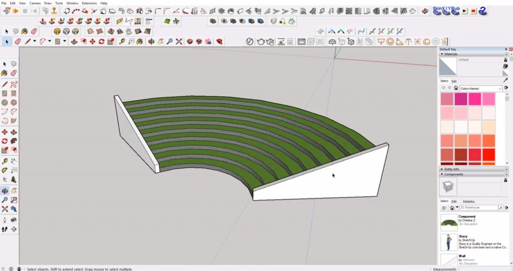 final sloped wall in Sketchup