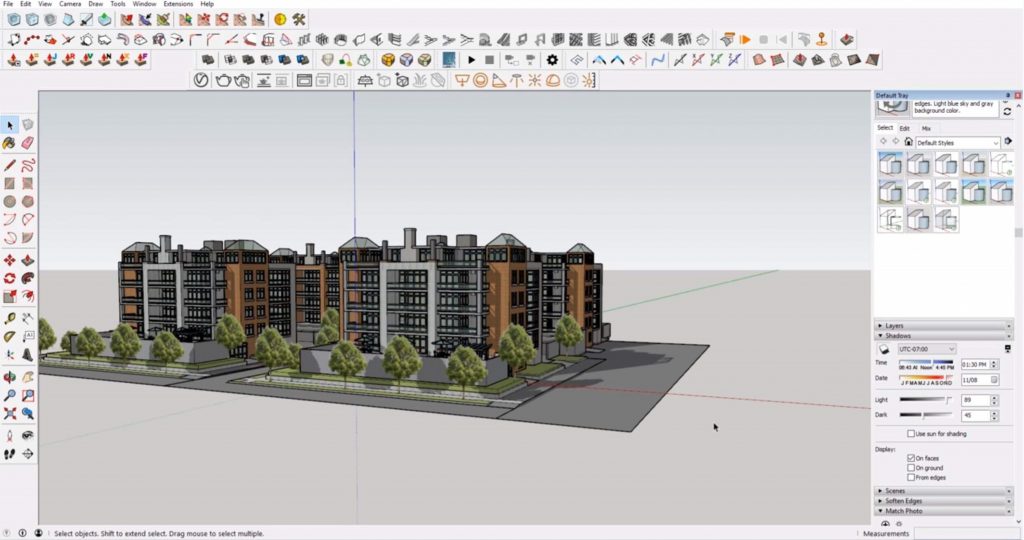 hiding duplicate shadows in Sketchup