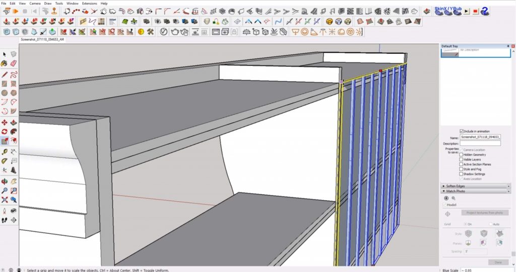 scale beadboard of IKEA furniture in SKetchup