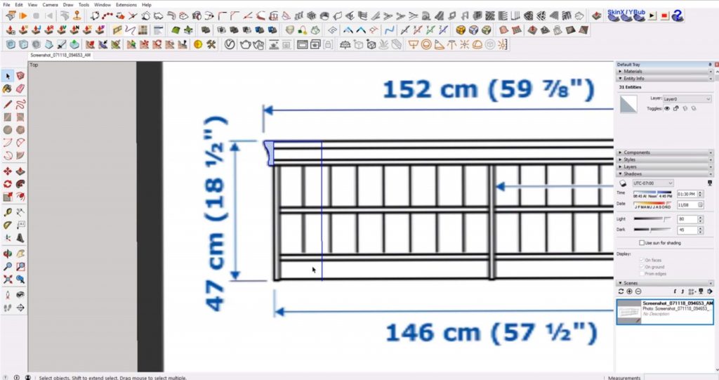 scale profile shape of IKEA furniture in Sketchup