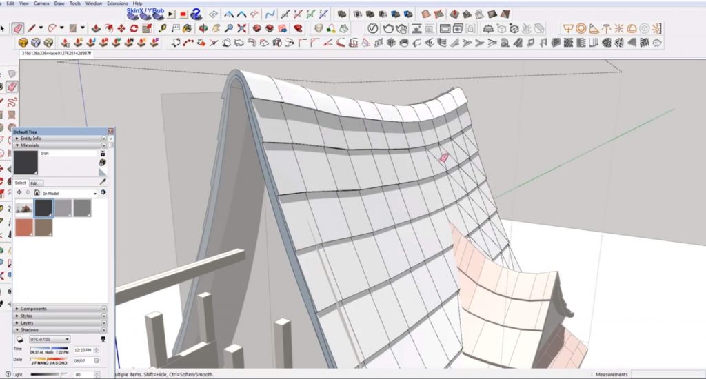 add roof shingles to larger section in Sketchup speed model