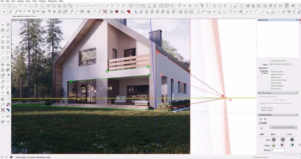 align perspective to house in Sketchup