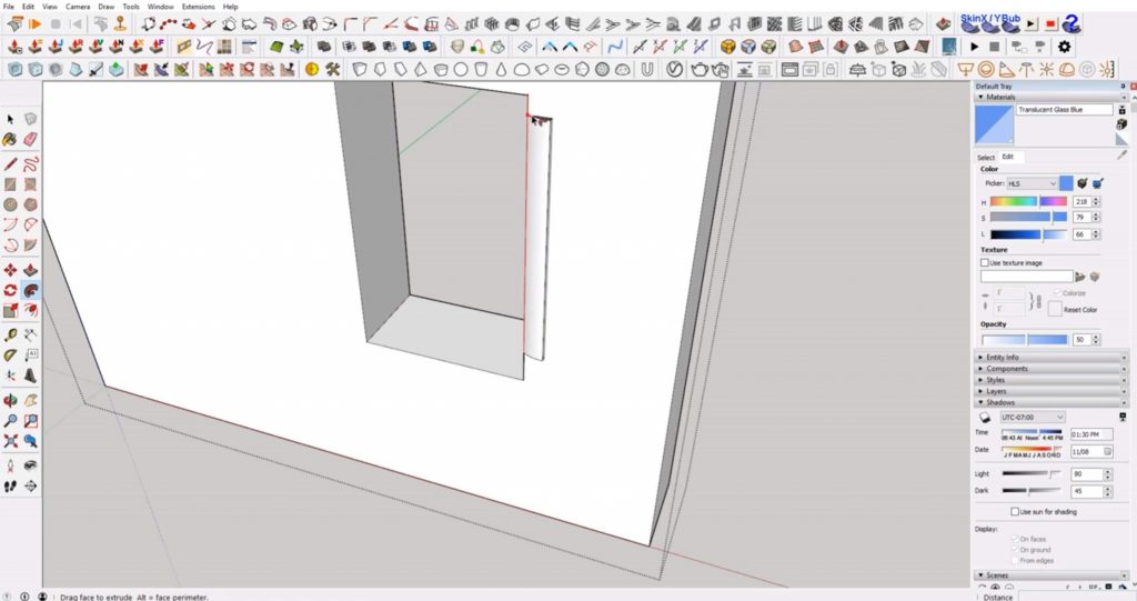 drag trim along windows in Sketchup