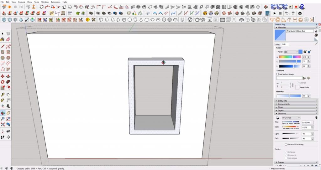 extrude trim of windows in Sketchup