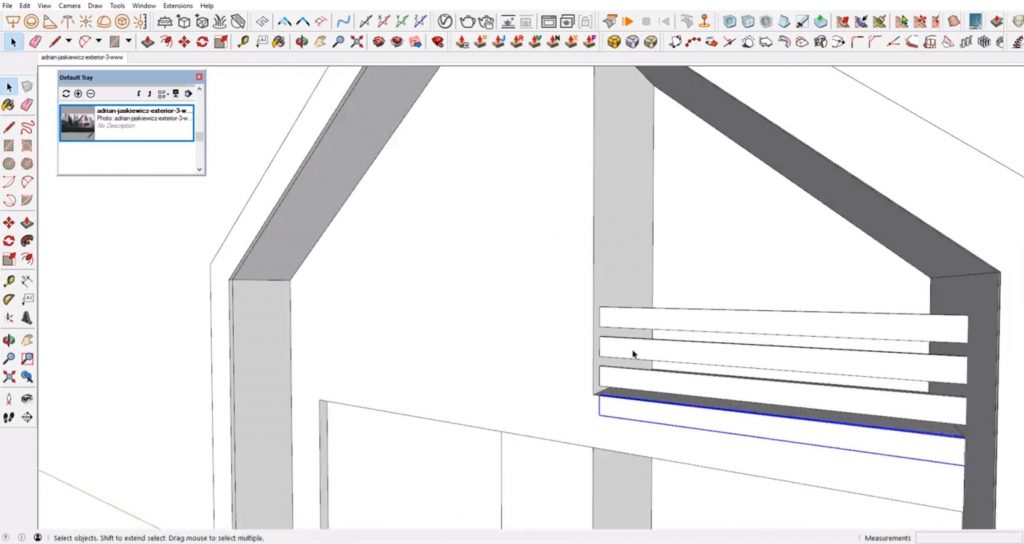 add wood slats to house in Sketchup