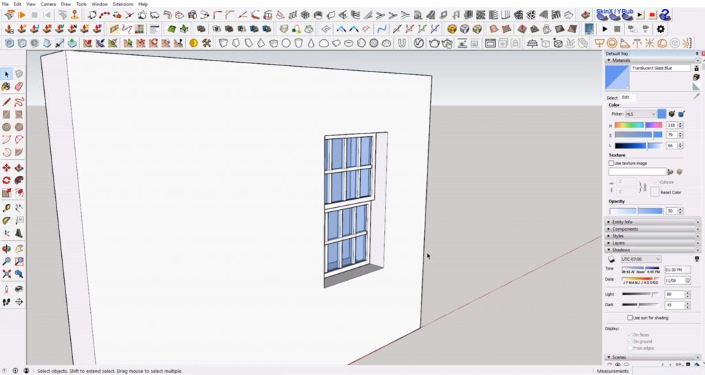 set back windows in Sketchup