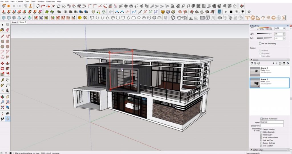 cut sections in Sketchup