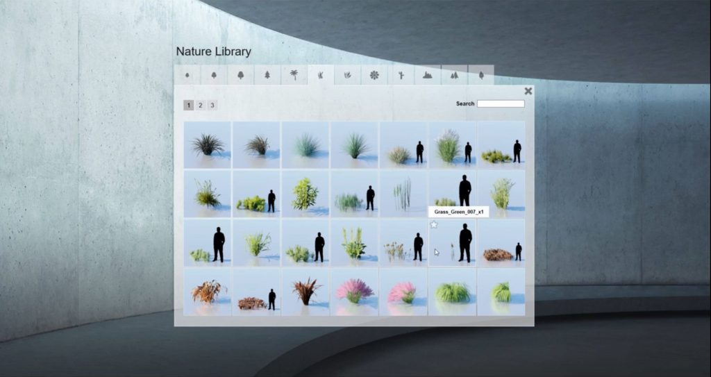 nature library of realistic grass in Sketchup