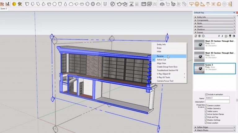 how to make section in sketchup