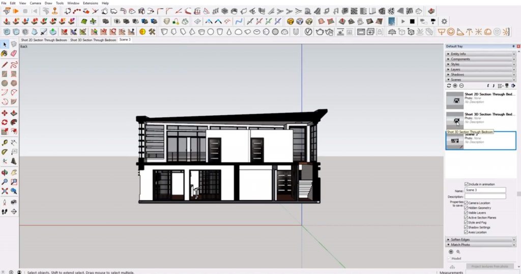 sections in Sketchup third scene